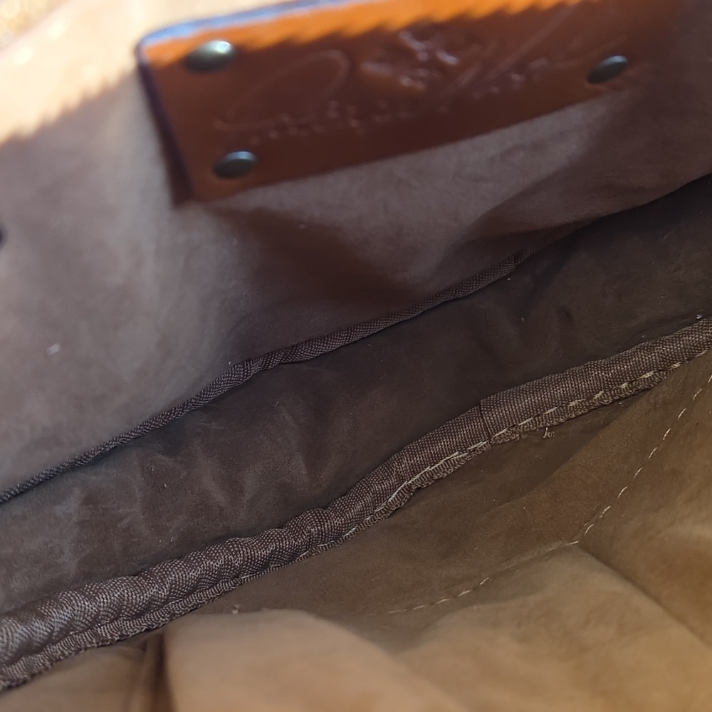 Patricia Nash Brown Leather Embossed Circle Crossbody Bag - Picture 3 of 5